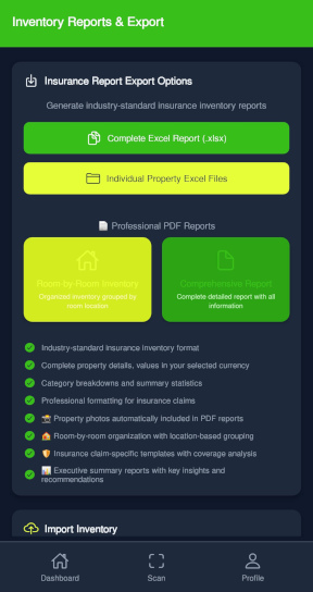 AItemizeIT Reports - Insurance-ready documentation